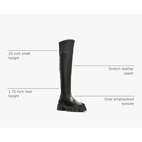 Harley-Davidson Women Uplift Knee High 20-Inch Black Platform Boots D84806 Sz 10 - Picture 10 of 10
